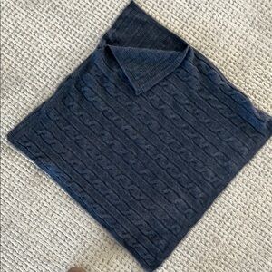 Dark Blue Cable Knit Blanket